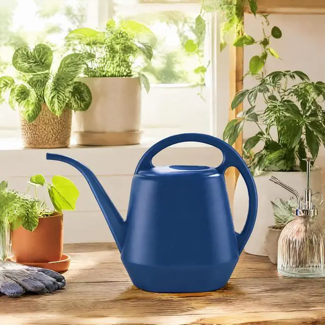 Alt view image 7 of 7 - Plastic Watering Can, Blue, 1-Gallon