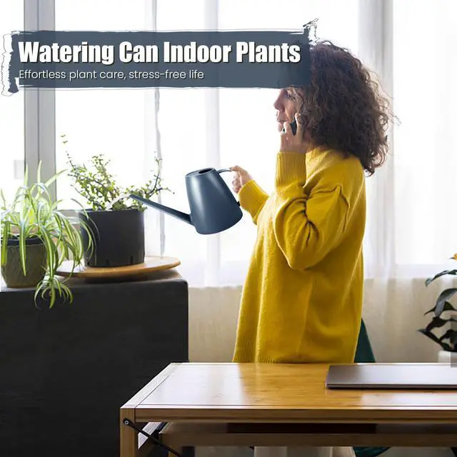 Alt view image 5 of 7 - 1.8L Watering Can, Small Watering Can for Indoor Plants with Long Spout | Long Spout Water Can, Detachable Shower Head, Small Plastic, Indoor Plants, Houseplants, Garden Flowers, Approx. 0.5 gallon