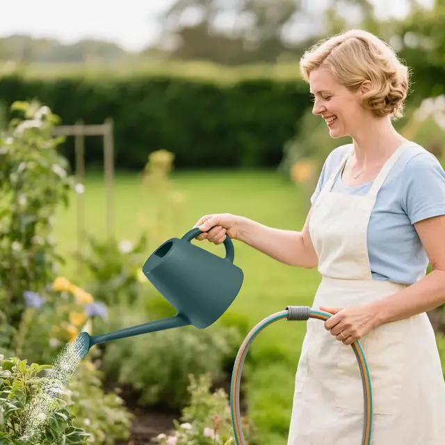 Alt view image 5 of 7 - Indoor and Outdoor Watering Can - Long Spout -1/2 Gallon (64oz) - Blackish Green