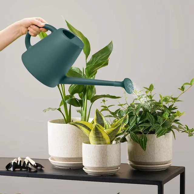 Alt view image 7 of 7 - Indoor and Outdoor Watering Can - Long Spout -1/2 Gallon (64oz) - Blackish Green