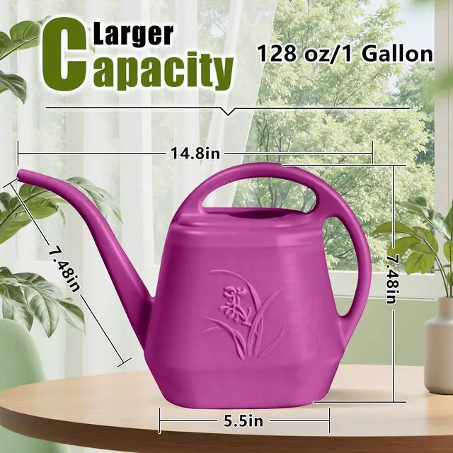 Alt view image 2 of 7 - Plant Watering Can - 1/2 Gallon - Rose Red | With Long Spout for Watering-Home Indoor and Outdoor Garden