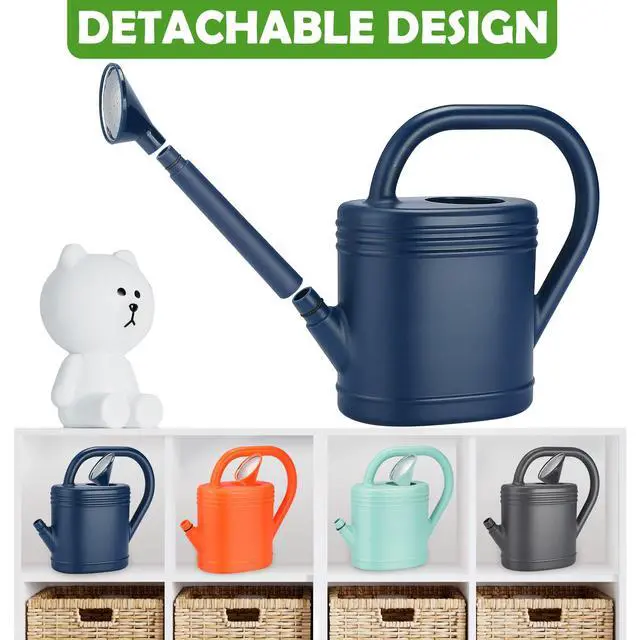 Alt view image 2 of 6 - 1 Gallon Watering Can for Indoor Plants, Garden Watering Cans for Outdoor Plant House Flower, Modern Plant Watering Can Large Long Spout with Sprinkler Head