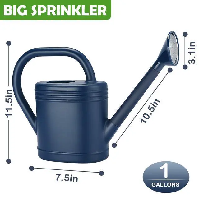 Alt view image 3 of 6 - 1 Gallon Watering Can for Indoor Plants, Garden Watering Cans for Outdoor Plant House Flower, Modern Plant Watering Can Large Long Spout with Sprinkler Head