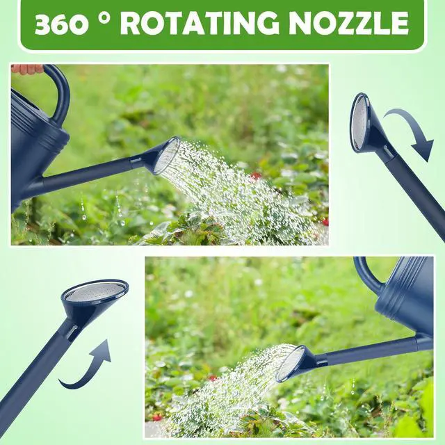 Alt view image 4 of 6 - 1 Gallon Watering Can for Indoor Plants, Garden Watering Cans for Outdoor Plant House Flower, Modern Plant Watering Can Large Long Spout with Sprinkler Head