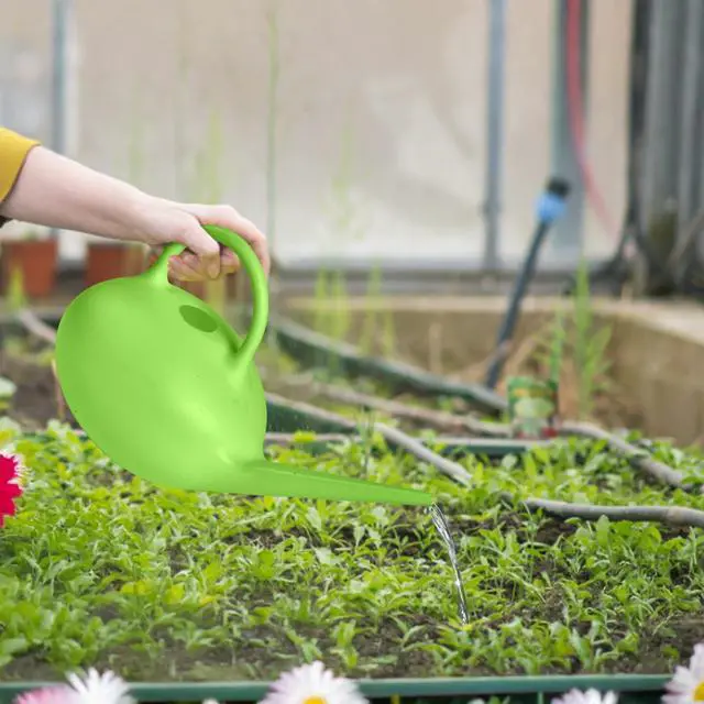 Alt view image 6 of 7 - Small Plastic Watering Can - 1/4 Gallon - for Home Plant Garden - Green
