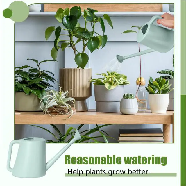 Alt view image 4 of 7 - Plant Watering Can - for Indoor and Outdoor Home Garden Plants - with Long Spout - Light Green - 1/2 Gallon