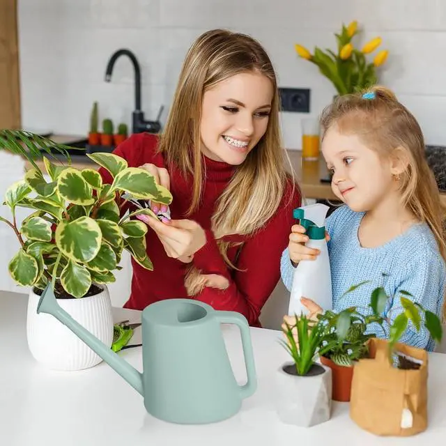 Alt view image 5 of 7 - Plant Watering Can - for Indoor and Outdoor Home Garden Plants - with Long Spout - Light Green - 1/2 Gallon