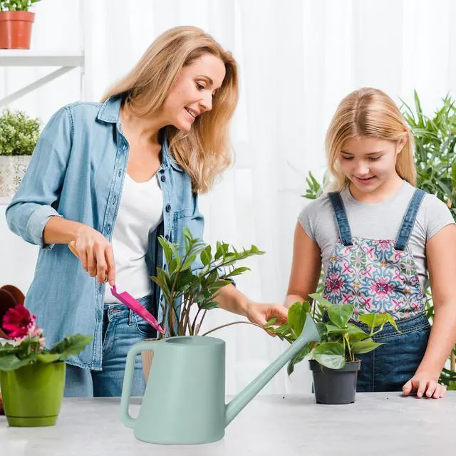Alt view image 6 of 7 - Plant Watering Can - for Indoor and Outdoor Home Garden Plants - with Long Spout - Light Green - 1/2 Gallon