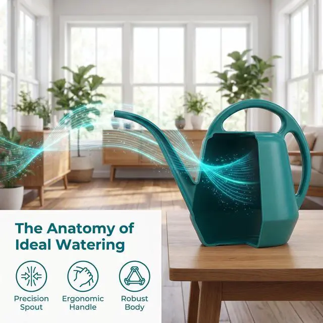 Alt view image 7 of 7 - Watering Can Plastic 4 Litre Lightweight Water Sprayer Watering Bottle for Garden Outdoor House Flower Bonsai Plant (Green)