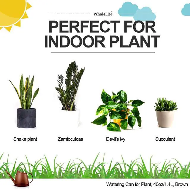 Alt view image 6 of 7 - Small Indoor Plant Watering Can Long Spout 1.4L Brown | Long Spout Prevents Spills Fits 5 Potted Bonsais Ergonomic Grip Precise Control Stylish Nordic Vibe Decor