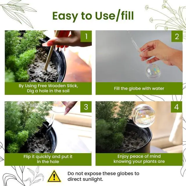 Alt view image 3 of 7 - Iridescent Self Watering Globes, Glass Rainbow Plant Watering Globes, Self Watering Planter Insert, Automatic Plant Waterer Indoor (Medium-2 Pcs Iridescent, Medium)
