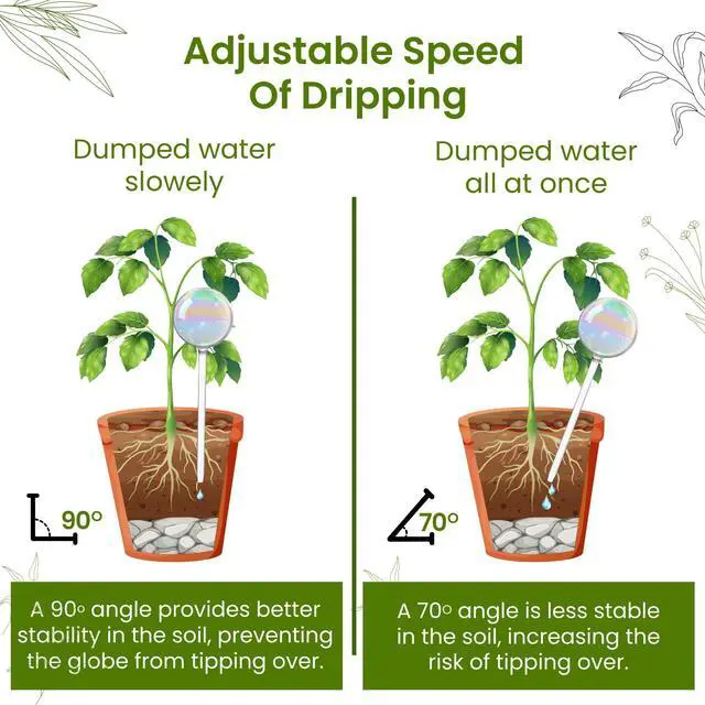 Alt view image 5 of 7 - Iridescent Self Watering Globes, Glass Rainbow Plant Watering Globes, Self Watering Planter Insert, Automatic Plant Waterer Indoor (Medium-2 Pcs Iridescent, Medium)