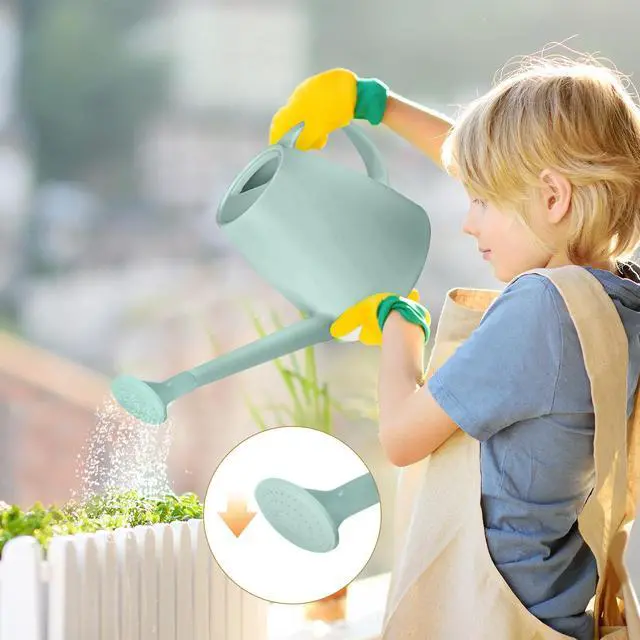 Alt view image 3 of 7 - Plant Watering Can - Plastic Indoor and Outdoor - 1/2 Gallon - Light Green