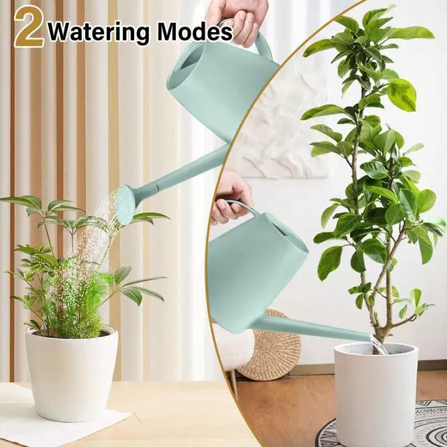 Alt view image 4 of 7 - Plant Watering Can - Plastic Indoor and Outdoor - 1/2 Gallon - Light Green
