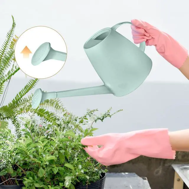 Alt view image 5 of 7 - Plant Watering Can - Plastic Indoor and Outdoor - 1/2 Gallon - Light Green