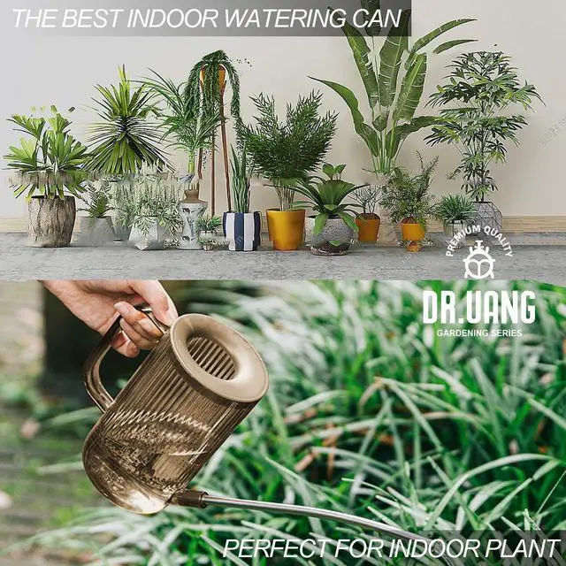 Alt view image 7 of 7 - Small Watering Can Indoor Plants with Long Spout (1L, Amber Brown) | Narrow Nozzle Prevents Spillages Compact Size Fits Desk Gardens Ergonomic Grip for Steady Pour Vintage Translucent Vibe Decor