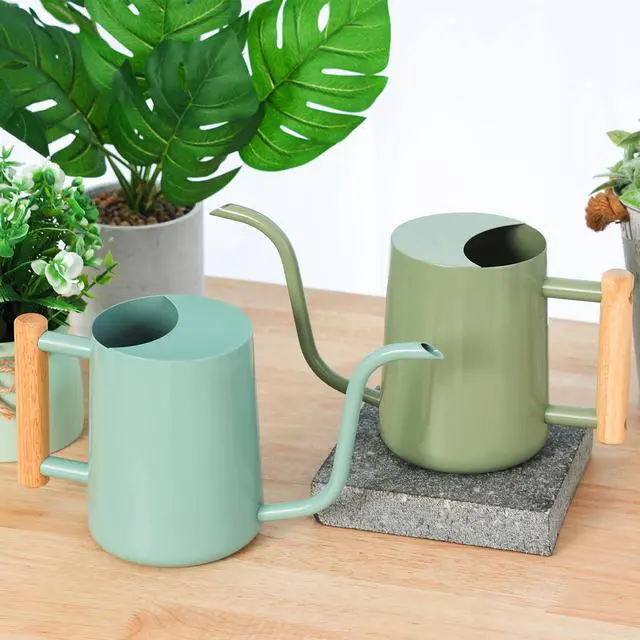 Alt view image 5 of 7 - Metal Watering Can for Indoor Plants, 35oz Sage Green Cute Stainless Steel Pot with Long Spout for Indoor House Plants Bonsai Outdoor Garden Flower Decorative