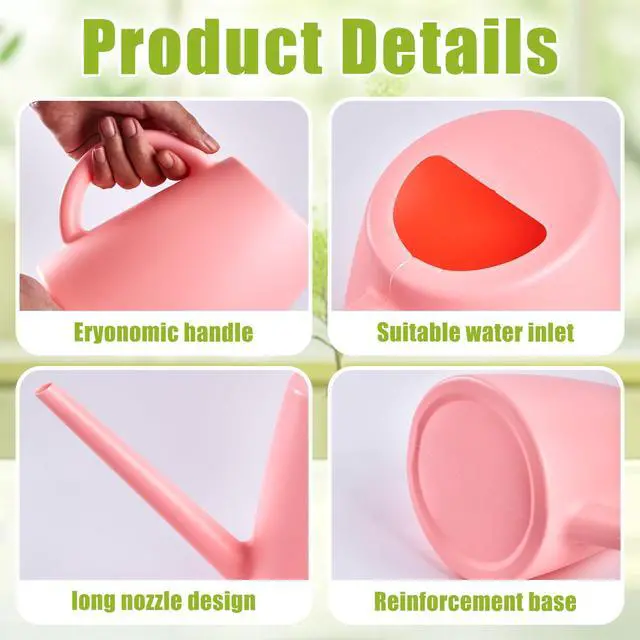 Alt view image 3 of 7 - Plant Watering Cans for Indoor and Outdoor Home Garden Plants - with Long Spout - Pink - 1/2 Gallon