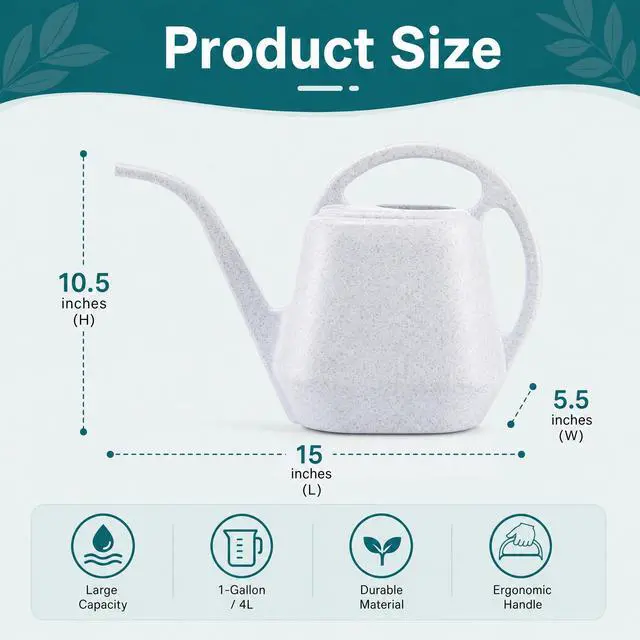 Alt view image 2 of 7 - Plastic Watering Can, 1-Gallon