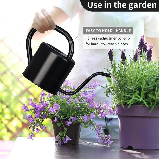 Alt view image 2 of 4 - Watering Can, Stainless Steel Watering Can for Indoor & Outdoor Plants, 1L/35oz Long Spout Water Can with Handle, Rust-Proof Plant Watering Pot for House Plants, Garden Flowers