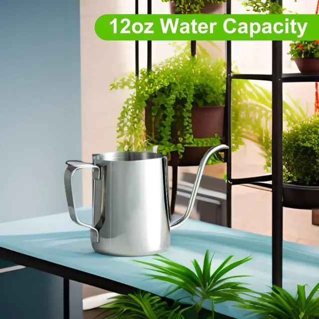 Alt view image 7 of 7 - Small Watering Can for Indoor Plants, Plant Watering Can, 12 oz | Mini watering can for indoor plants; indoor watering can with long spout and handle, 350 ml, rust-proof 304 stainless steel.