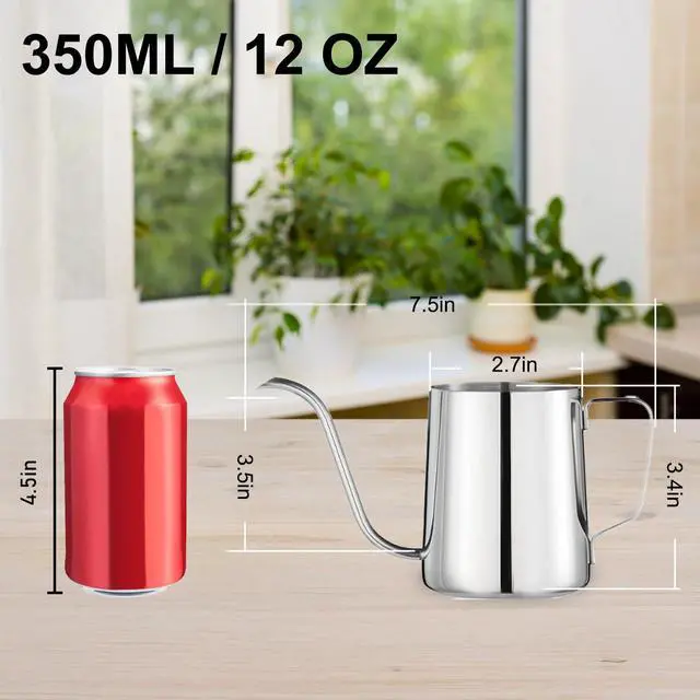 Alt view image 5 of 7 - Small Watering Can for Indoor Plants, Plant Watering Can, 12 oz | Mini watering can for indoor plants; indoor watering can with long spout and handle, 350 ml, rust-proof 304 stainless steel.