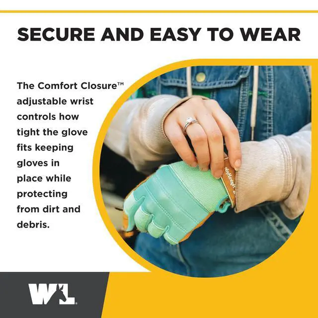 Alt view image 4 of 6 - Women's HydraHyde Cowhide Hybrid Work Gloves, Blue, Medium