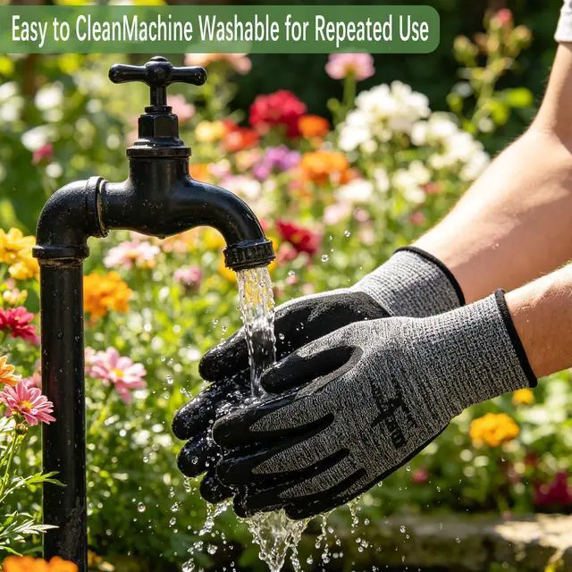Alt view image 4 of 7 - 8 Pairs gloves for men gardening gloves,garden gloves for women,Breathable latex dipped gloves,Suitable for weeding and warehouse handling