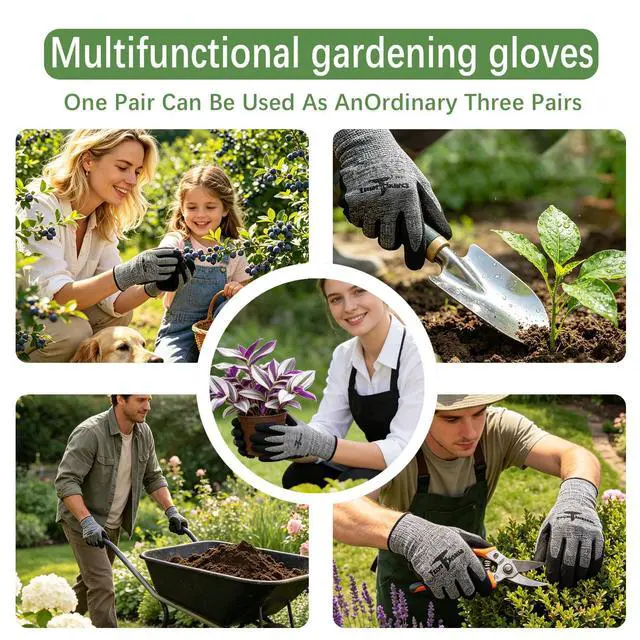 Alt view image 7 of 7 - 8 Pairs gloves for men gardening gloves,garden gloves for women,Breathable latex dipped gloves,Suitable for weeding and warehouse handling