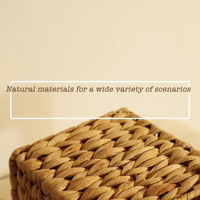 Alt view image 7 of 7 - Water Hyacinth Handwoven Tissue Box Cover, Natural Handmade Wicker Napkin Box Holder, Handcrafted Square Facial Tissue, Rustic Decorative on Table and Bathroom, Office, Boho Decorative