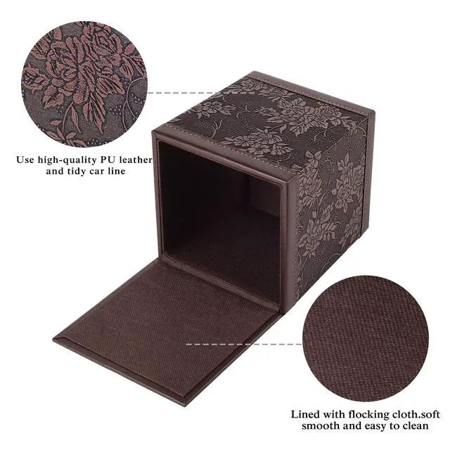 Alt view image 6 of 7 - Tissue Box Cover Square,Modern Leather Tissue Box Holder for Napkin Facial Paper Organizer Bottom with Magnet Reinforcement for Home/Hotel/Restaurant/Office/car/Living Room(Retro)
