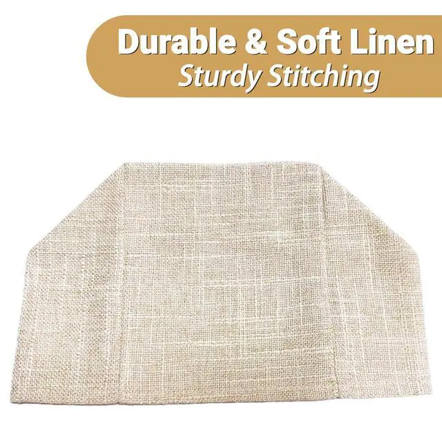 Alt view image 2 of 7 - Tissue Box Cover, Cute Beige Linen Fabric Decorative Square Tissue Box Holder/Organizer for Bathroom Vanity Countertop/Office/Nightstand/Desk