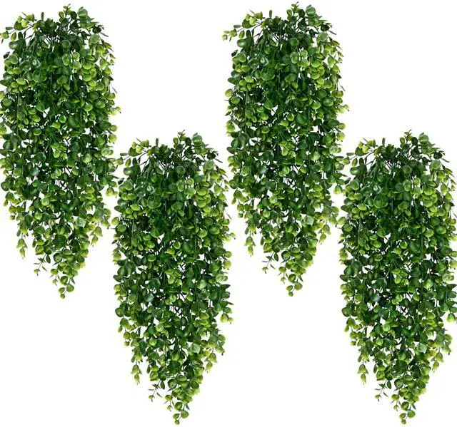 Main image of 4Pcs Fake Hanging Plants 2.7FT Fake Plants Fake Vines Greenery | UV Resistant Faux Outdoor Plants Ivy Vines for Modern Boho Patio Outdoor Indoor Party Wall Porch Gazebo Aesthetic Decor