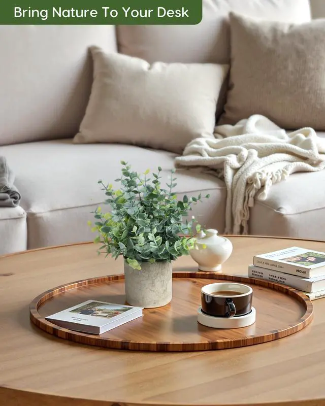 Alt view image 7 of 7 - 2 Pcs Small Fake Plants Eucalyptus, Artificial Plants Indoor for Shelf, Potted Eucalyptus Plants for Home/Bathroom/Pottery Barn/Desk/Farmhouse/Coffee Table Decor (Sage Green)
