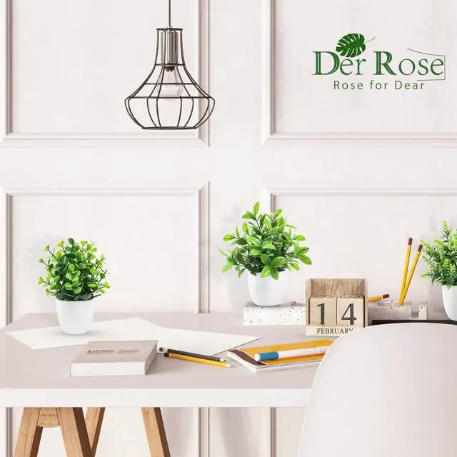 Alt view image 5 of 6 - 4 Pack Faux Plants Indoor Small Fake Plants for Bathroom Decor | Fluffy Pretty look for shelves desktops windowsills offices decor, fade-resistant and safe for pets (no soil or pollen)