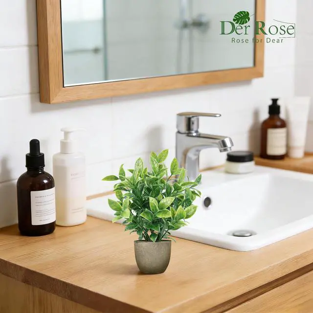 Alt view image 5 of 7 - 4 Pack Artificial Plants Indoor Fake Plants for Bathroom Decor | Cozy finished look, shelf tray kitchen office desk windowsill farmhouse decor, great gift, dust-resistant