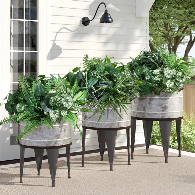 Alt view image 7 of 7 - Artificial Bunches Greenery Plants Fake Plastic Leaves with Stems UV Resistant Outside Faux Plants Bushes for Outdoor Patio Garden Front Porch Yard Decor