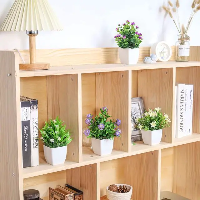 Alt view image 7 of 7 - 4 Pack Small Fake Plants with Flowers, Spring Home Bathroom Decor | UV-resistant artificial flowers, varied spring flower styles, for desk shelf bathroom kitchen farmhouse and classroom decor