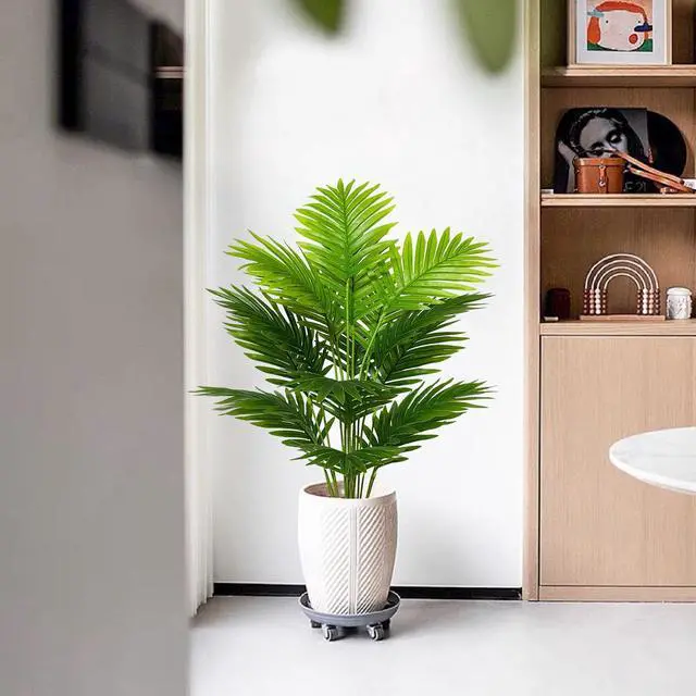 Alt view image 3 of 7 - Artificial Plants in Pots Large Fake Tree Floor Faux Tropical Plants Decorative Greenry House Potted Tall for Home Office Living Room Decor Indoor Garden Outdoor (80cm Tall Palm)