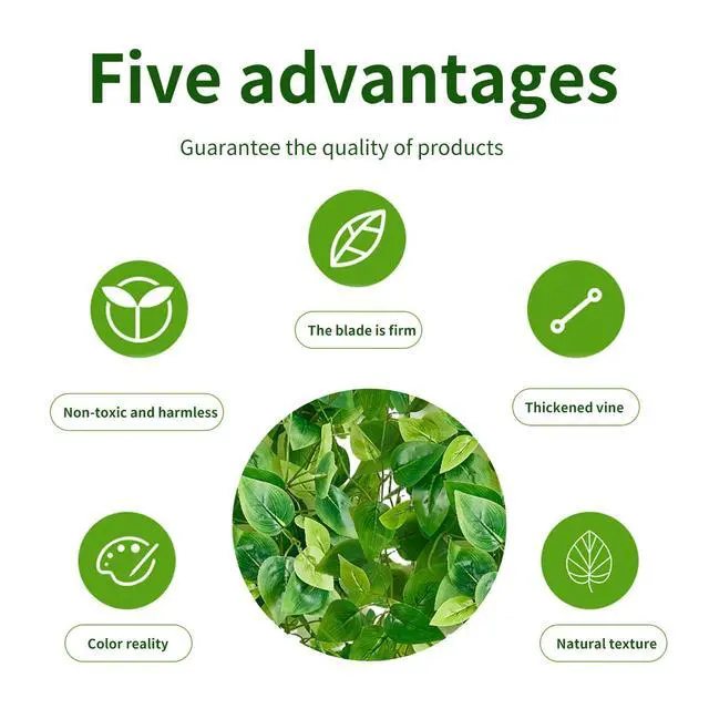 Alt view image 5 of 7 - Fake Hanging Plants Vines(2pcs)for Room Decor, Artificial Ivy Greenery Garlands for Home Bedroom Living Aesthetic Kitchen Office Wall Patio Bookshelf,Indoor,Outdoor Farmhouse Decorations(No flowerpot)
