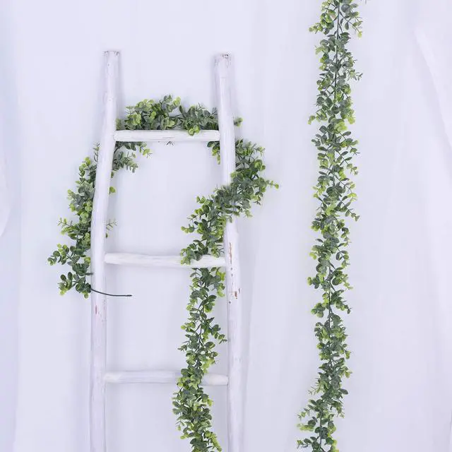 Alt view image 6 of 7 - Faux Eucalyptus Garland Plant, 2 Pack Artificial Vines Hanging Eucalyptus Leaves Greenery Garland for Wedding Backdrop Arch Wall Decor, 6 Feet/pcs UV Protected Indoor Outdoor