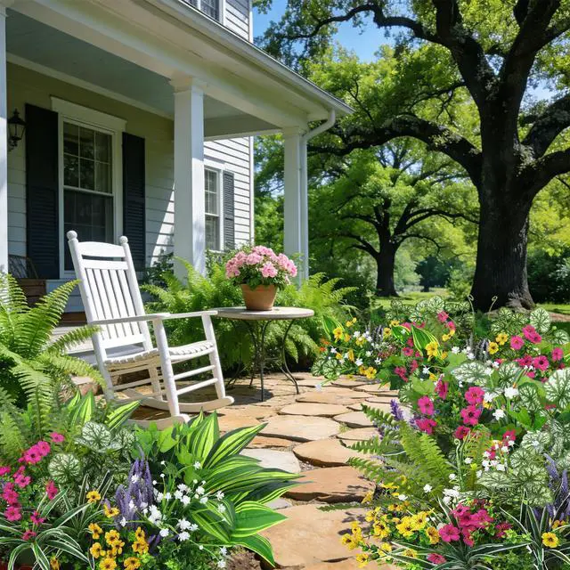 Alt view image 3 of 6 - 20 Pcs Artificial Plants Outdoor, Fake Greenery Stems Plants | UV resistant fake plants flowers, plastic greenery stems bushes, indoor outdoor home patio garden table decoration