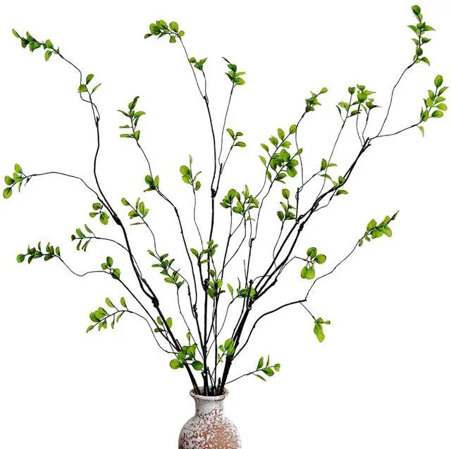 Main image of 4 Pcs Artificial Ficus Branches Faux Eucalyptus Stems, 47.2 Inch Fake Greenery Stems Artificial Plants for Vase Filler Decoration, Fake Leaves Branches Centerpieces Decor