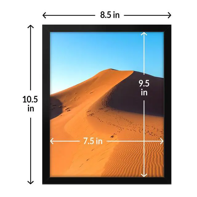 Alt view image 3 of 7 - 8x10 Picture Frame for Wall Display, 8x10 Black Picture Frame with HD Plexiglas, 8 x 10 Poster Frame 1 Pack, Display Frame for Vertical or Horizontal, Classic Collection