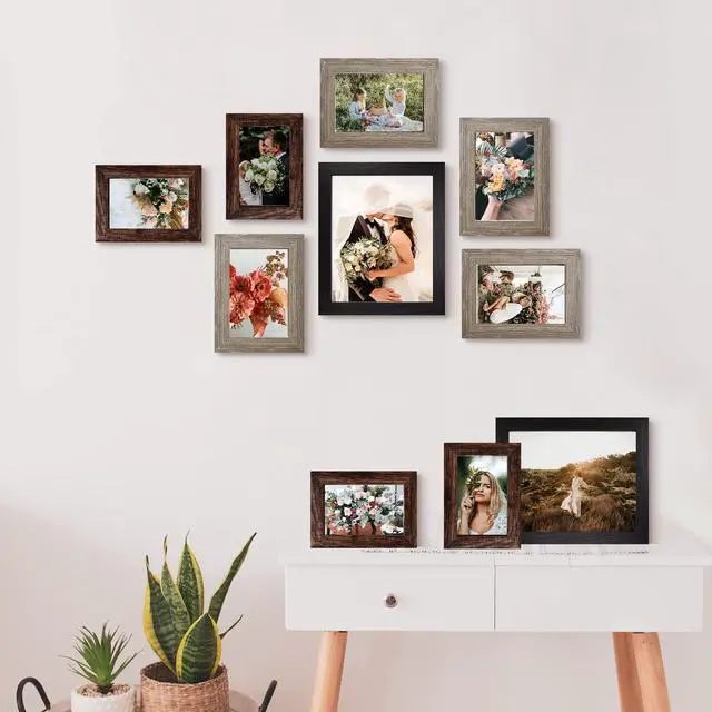 Alt view image 4 of 7 - Picture Frames Collage Wall Decor 10-Pack, Gallery Wall Frame Set with 8x10 5x7 4x6 Frames in 3 Different Finishes