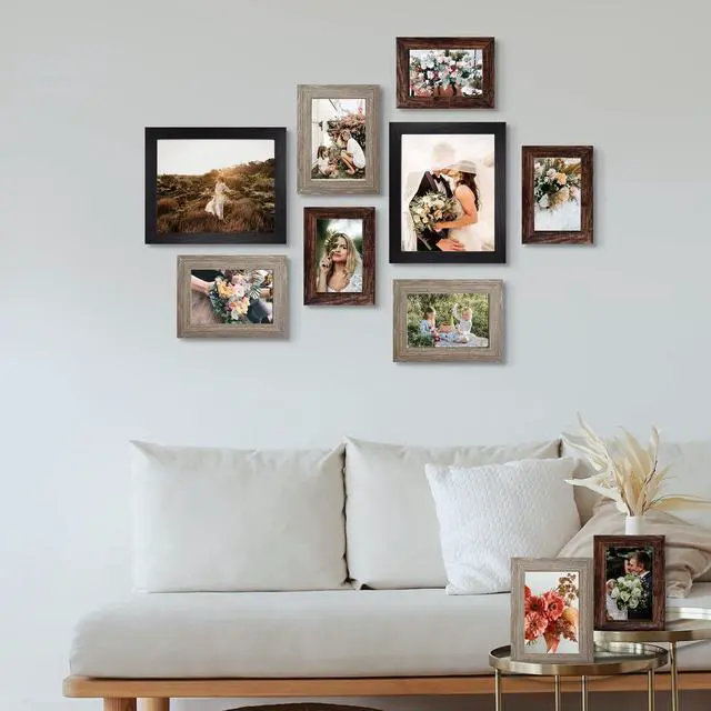 Alt view image 5 of 7 - Picture Frames Collage Wall Decor 10-Pack, Gallery Wall Frame Set with 8x10 5x7 4x6 Frames in 3 Different Finishes