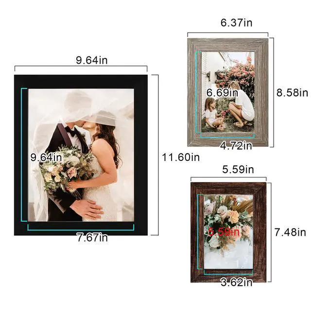 Alt view image 6 of 7 - Picture Frames Collage Wall Decor 10-Pack, Gallery Wall Frame Set with 8x10 5x7 4x6 Frames in 3 Different Finishes