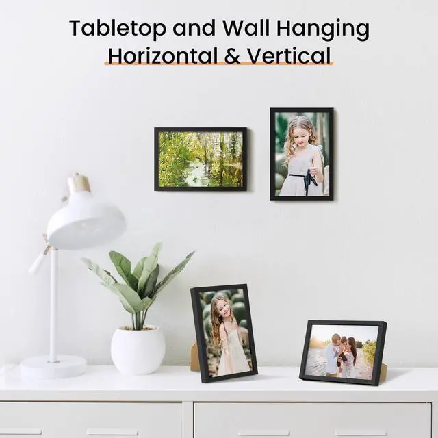 Alt view image 5 of 7 - 4x6 Picture Frame Glass, Thin Border, Black Photo Frames, 3 Pack | Small Picture Frames, Fit 4 x 6 Photos for Family, Baby, Wall and Tabletop Display, Home Decor for Mothers Day, Christmas