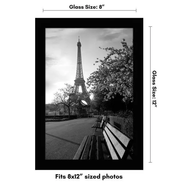Alt view image 2 of 7 - 8x12 Picture Frame - Engineered Wood - Black