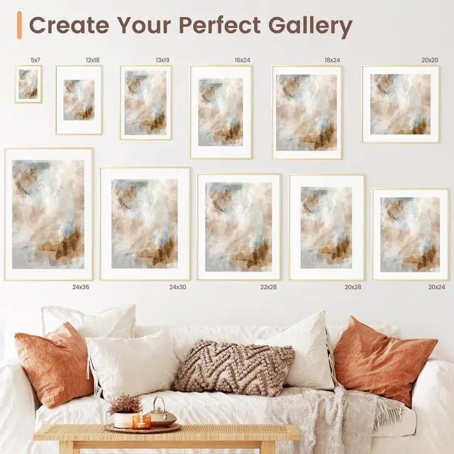Alt view image 7 of 7 - 5x7 Metal Picture Frame - 5 x 7 Metal Photo Frames with 4x6 Removable Mat- Ideal for Wall or Tabletop Display - Wall Hook Hanging Hardware Included (Gold, 1 Pack)